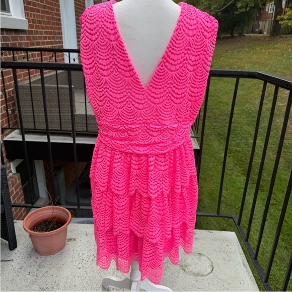 NWT Lilly Pulitzer Faye V-Neck Lace Ruffle Dress Size XL - Picture 9 of 12